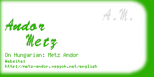 andor metz business card